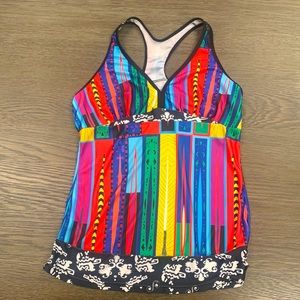Size large multicolor racerback workout tank